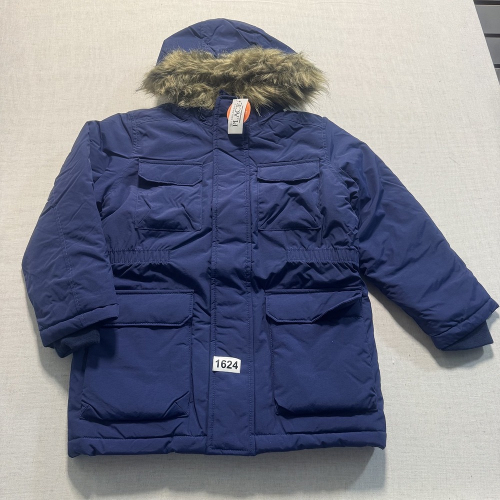 The Children's Place Parka Jacket Boys Size M 7/8 Navy Blue New With Tags